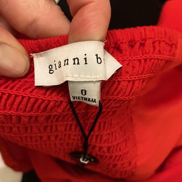 Gianni Bini Ivy Tie Front Puff Sleeve Red Mini Dress NEW - Picture 10 of 14